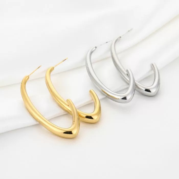 oval hoops - zilver