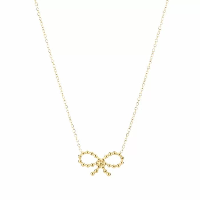 little bow necklace - gold