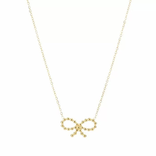 little bow necklace - goud