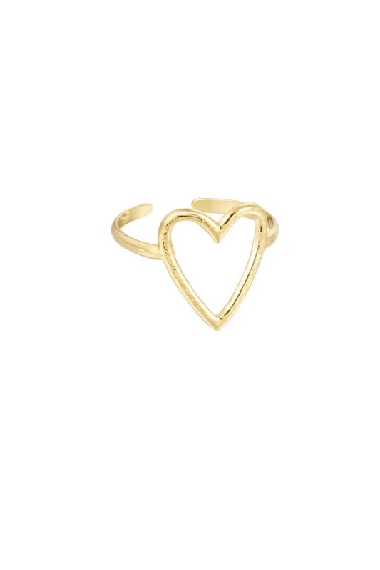 Open heart ring - gold
