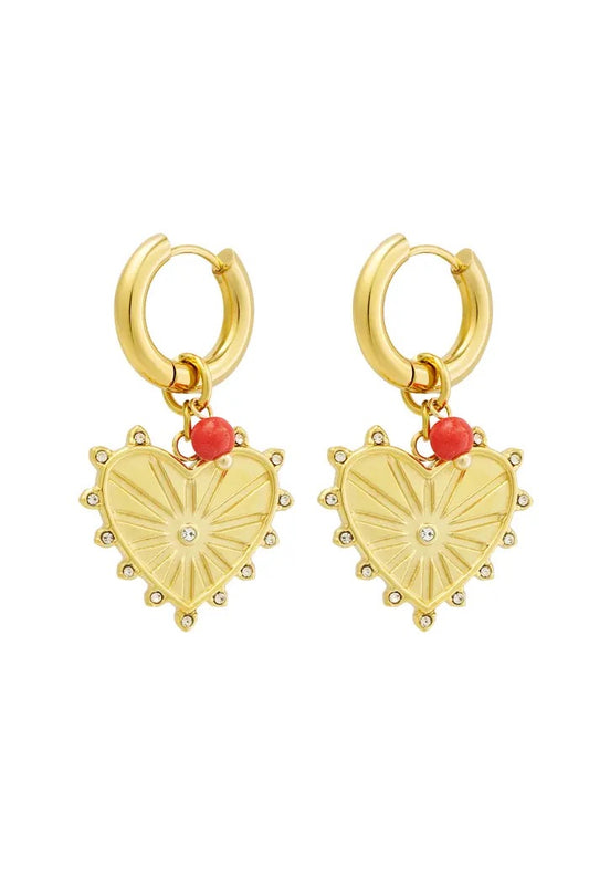 Bright heart earrings - gold