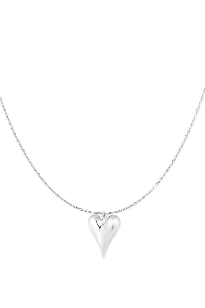 Iconic heart necklace - silver long