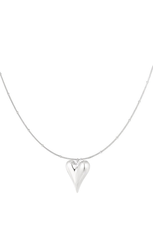 Iconic heart necklace - silver long