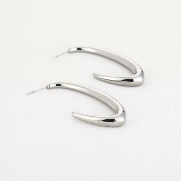 oval hoops - zilver