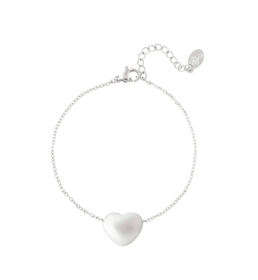 Big heart bracelet - zilver