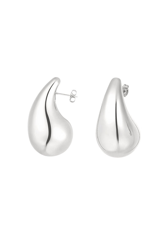 Water drop earrings - zilver big