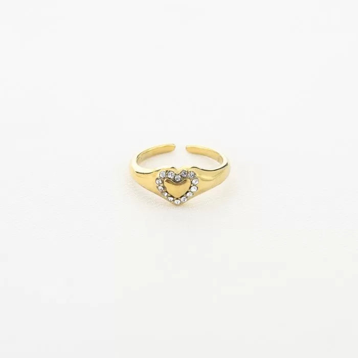 Diamond heart ring - gold