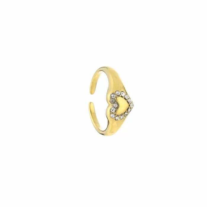 Diamond heart ring - goud