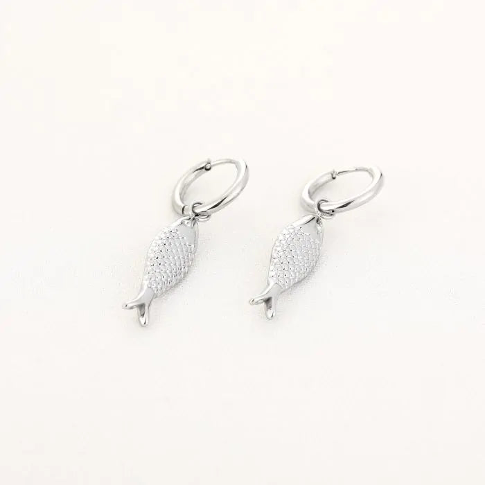 fish earrings - zilver