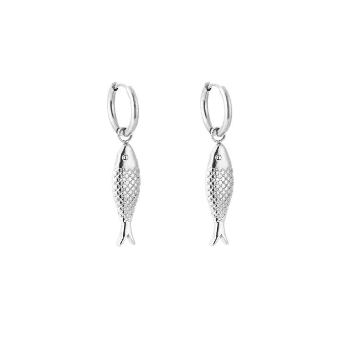 fish earrings - zilver