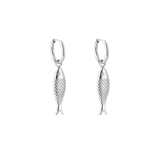 fish earrings - zilver