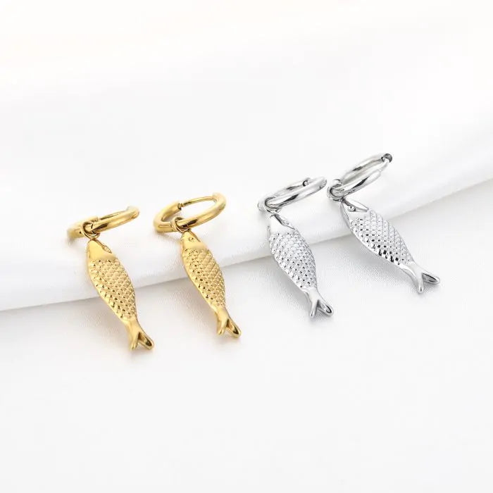 fish earrings - zilver