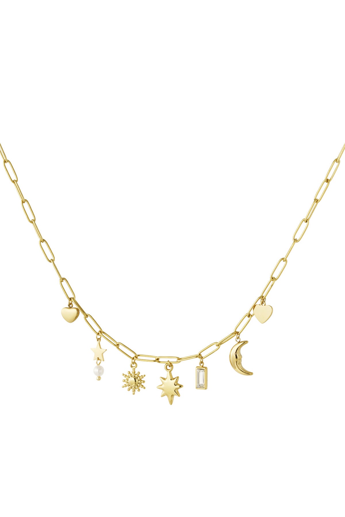 Day and night necklace - goud