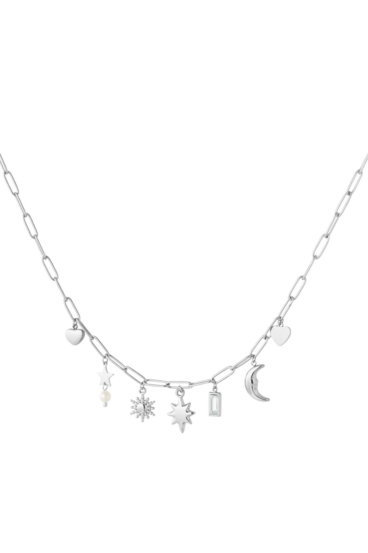 Day and night necklace - zilver