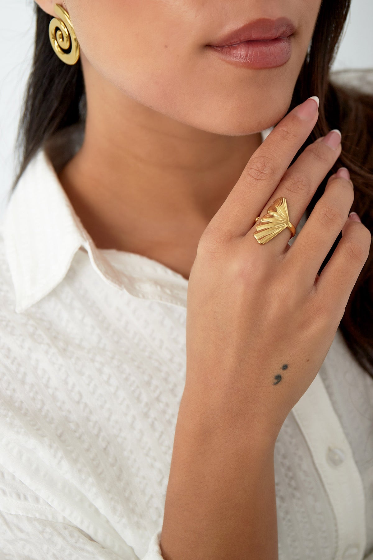 Big sea shell ring - goud