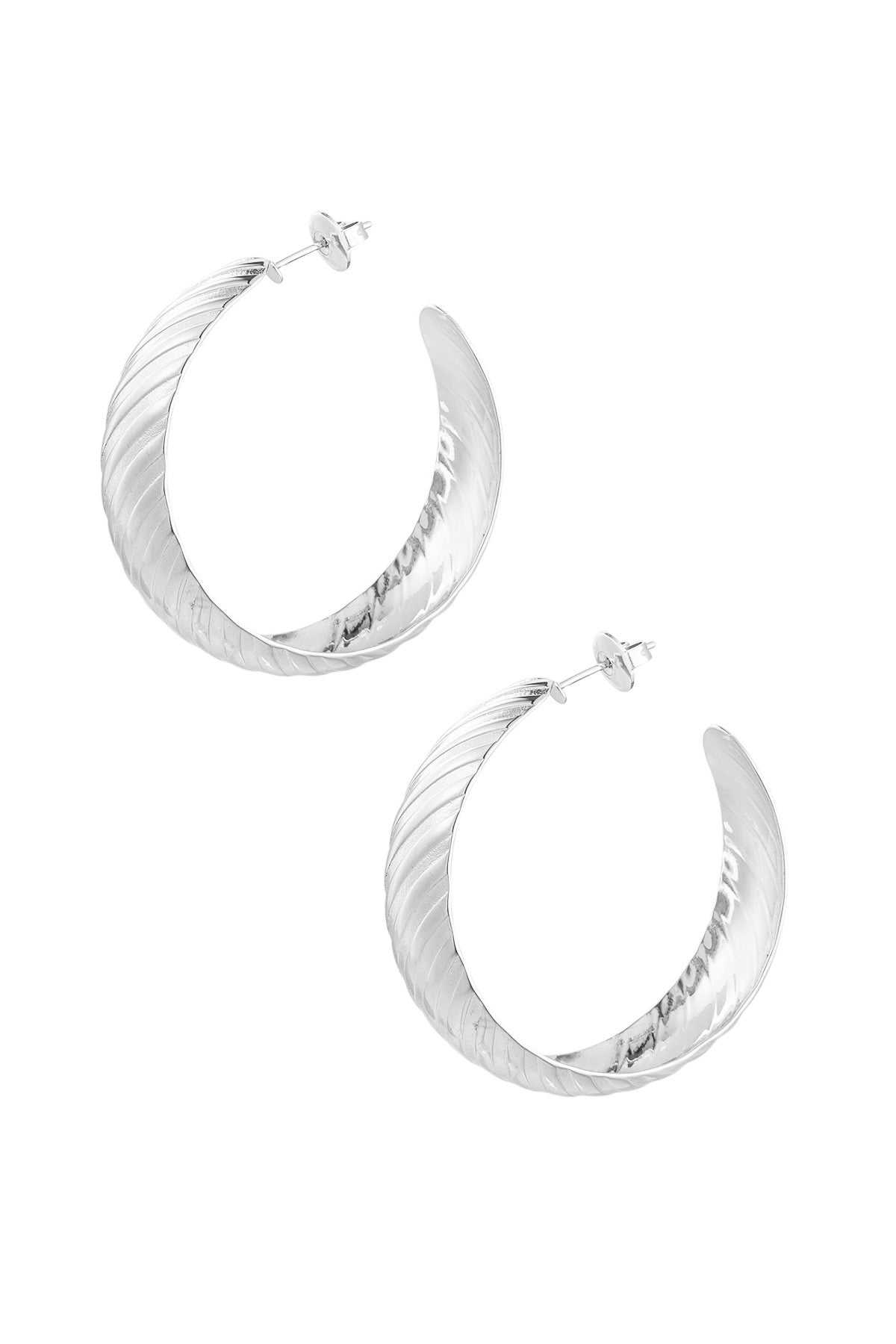 stripe hoops - zilver