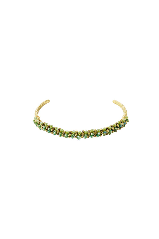 bead fiesta bangle - green