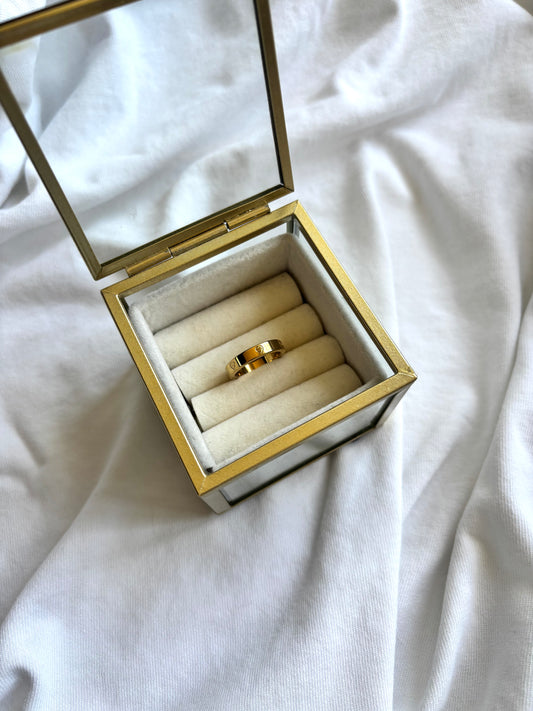 gouden ring met hartjes - goud - 1019