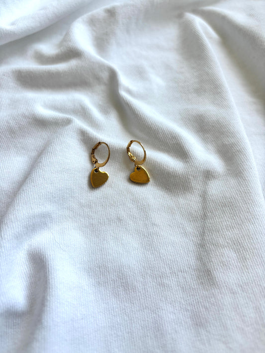 golden heart earrings - goud - 1029
