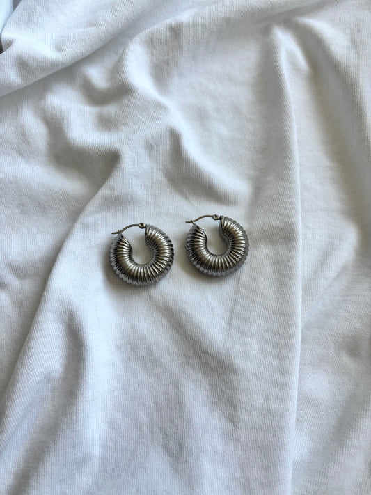 silver hoops - zilver - 1033