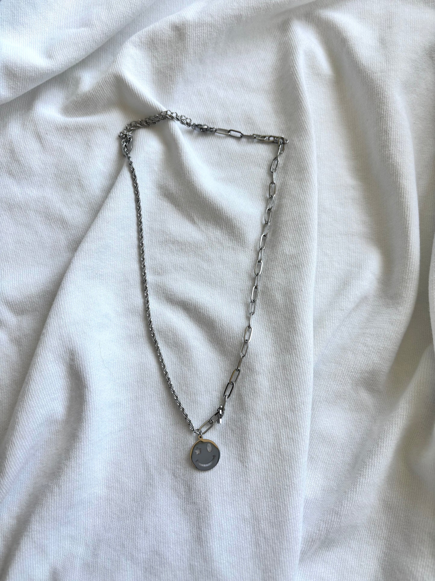 smiley necklace - zilver - 1036