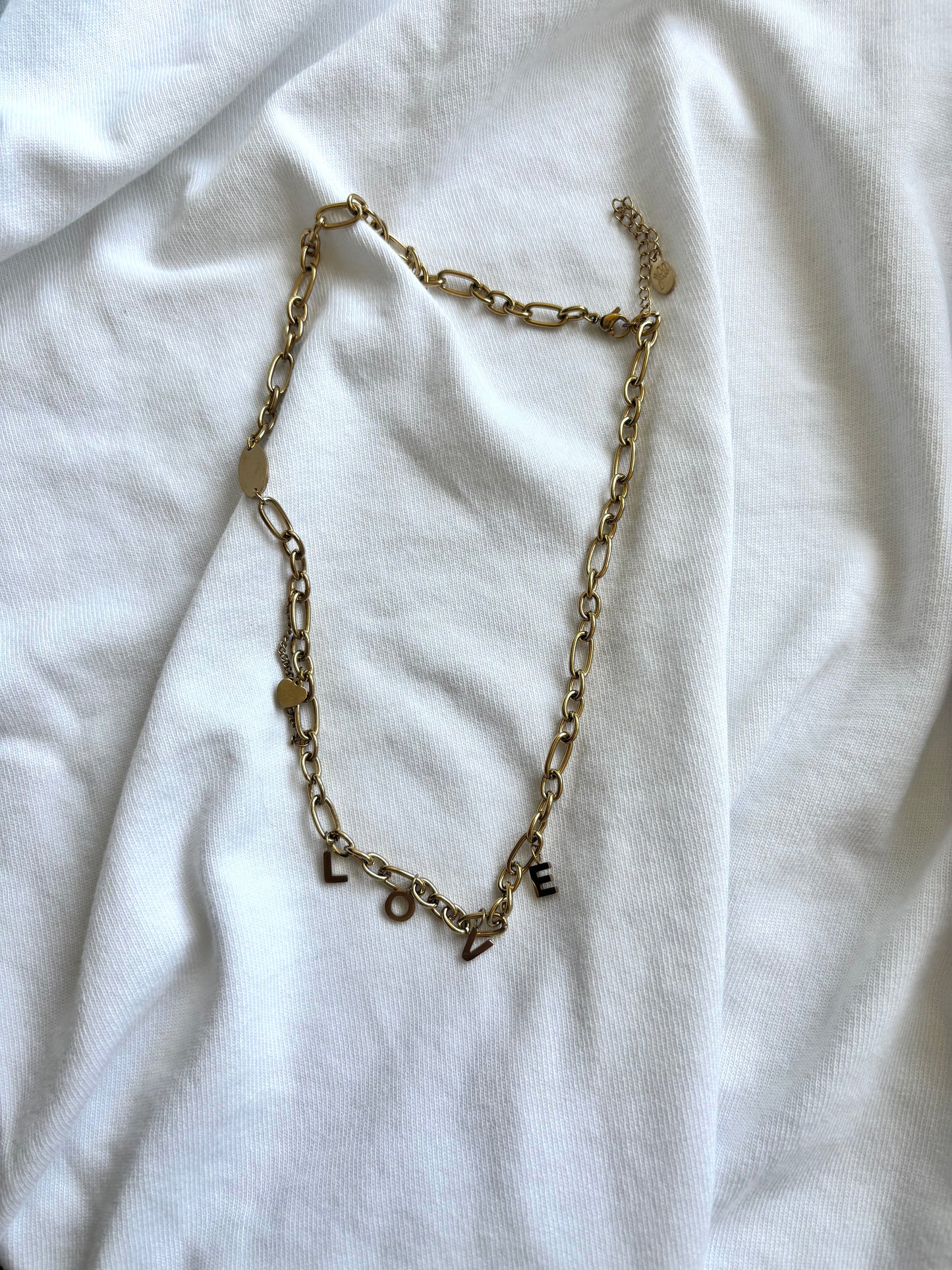 chunky love necklace - goud - 1037