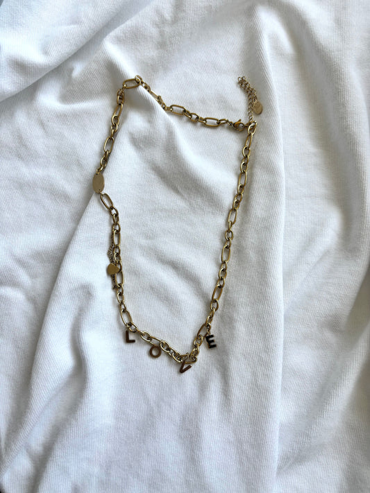 chunky love necklace - goud - 1037