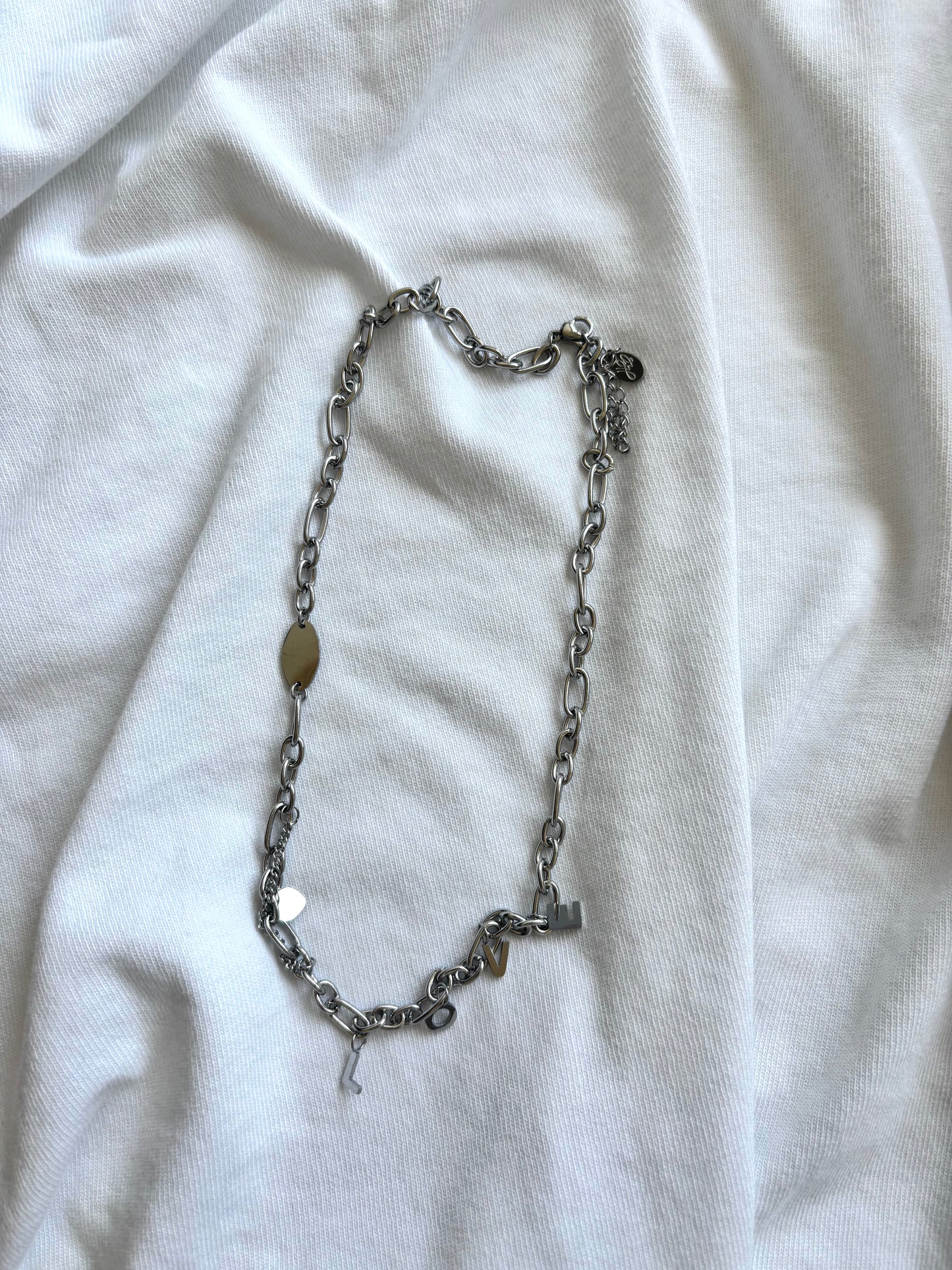 chunky love necklace - zilver - 1038