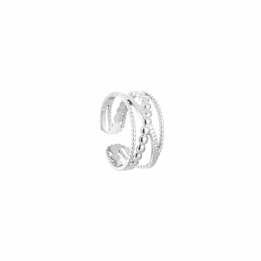 cross over ring - zilver