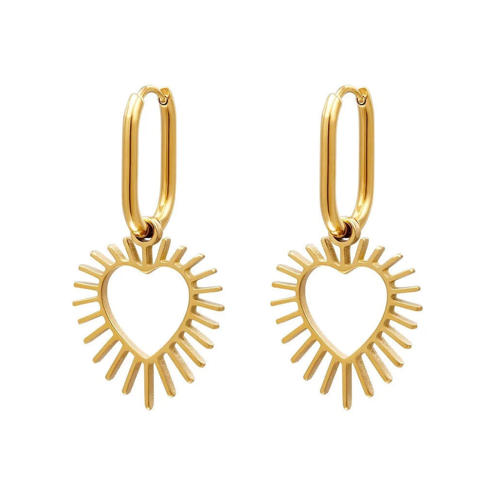 radiant heart earrings - goud