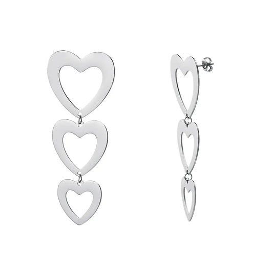 Hearted earrings - zilver