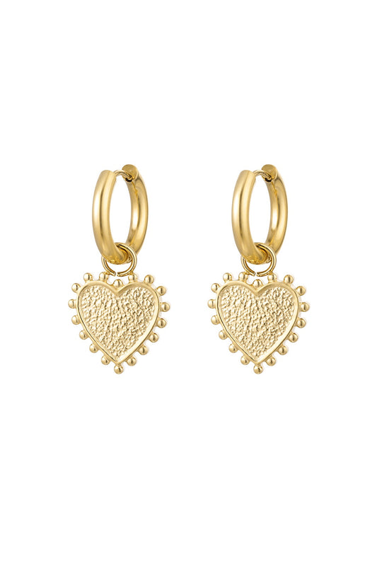 Bali heart earrings - gold