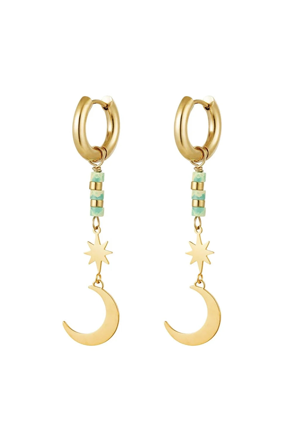 To the moon and back earrings - gold