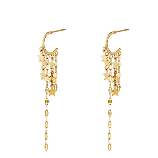 Falling stars earrings - gold