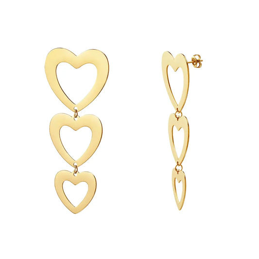 Hearted earrings - goud