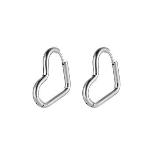 Heart hoops - silver