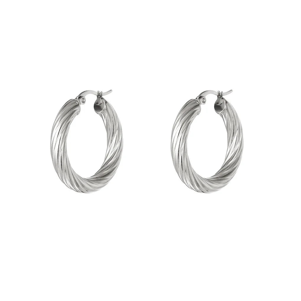 Jet earrings - medium - silver