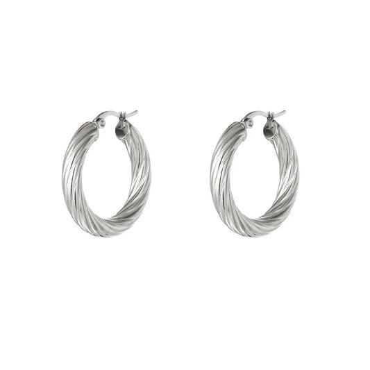 Jet earrings - medium - silver