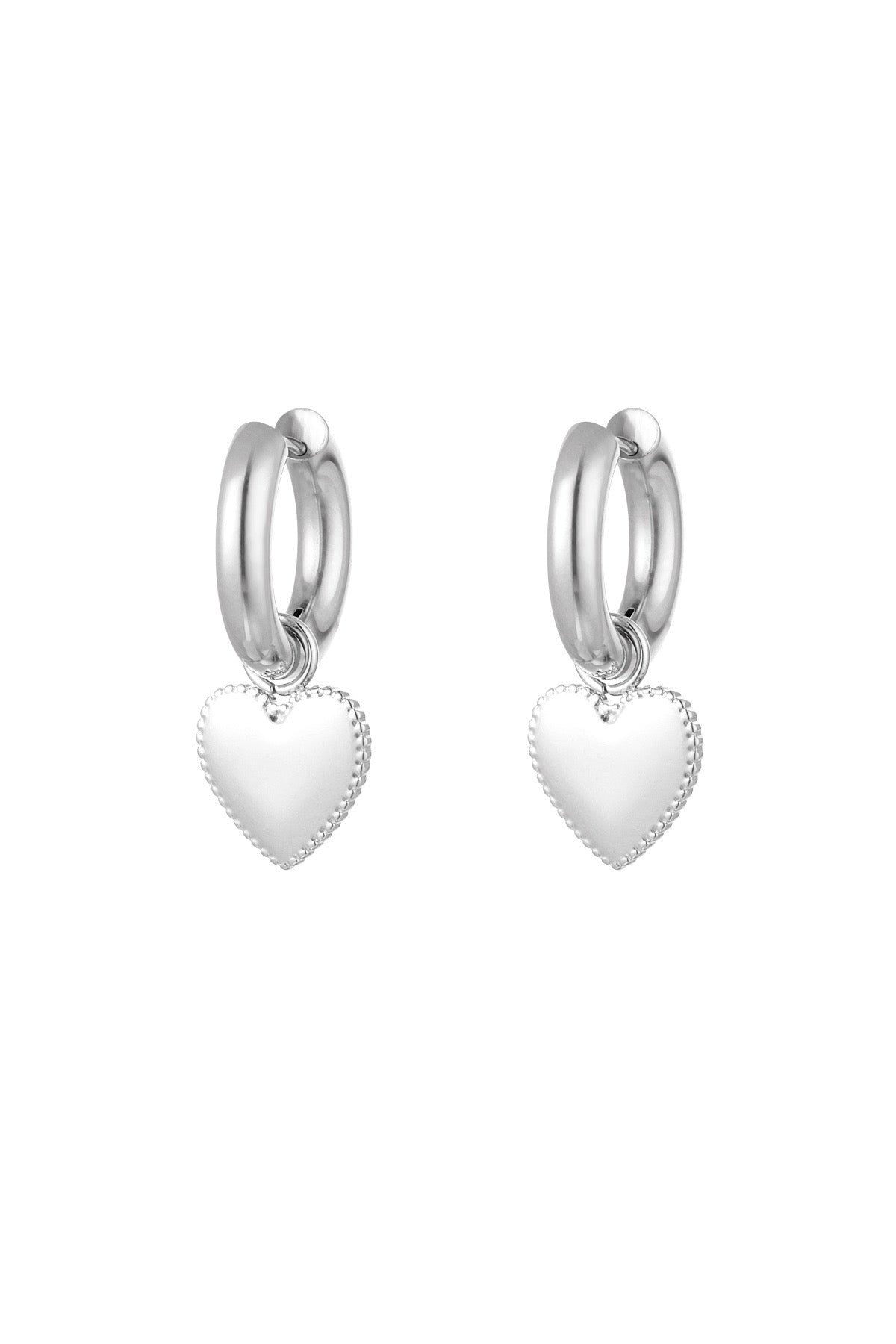 Big heart earrings - silver