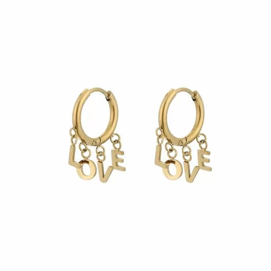 Love me earrings - gold