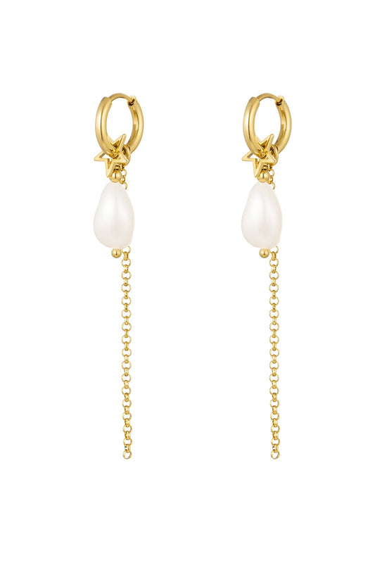 Pearl earrings - goud