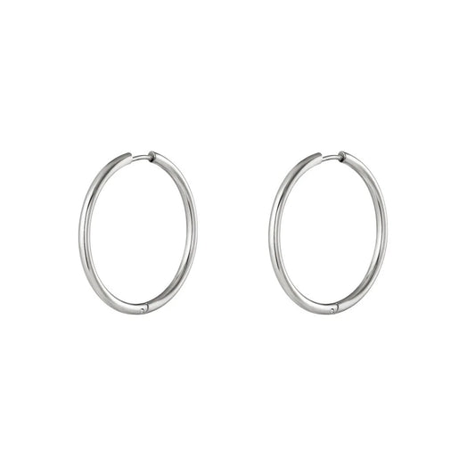 You rock hoops - small - silver