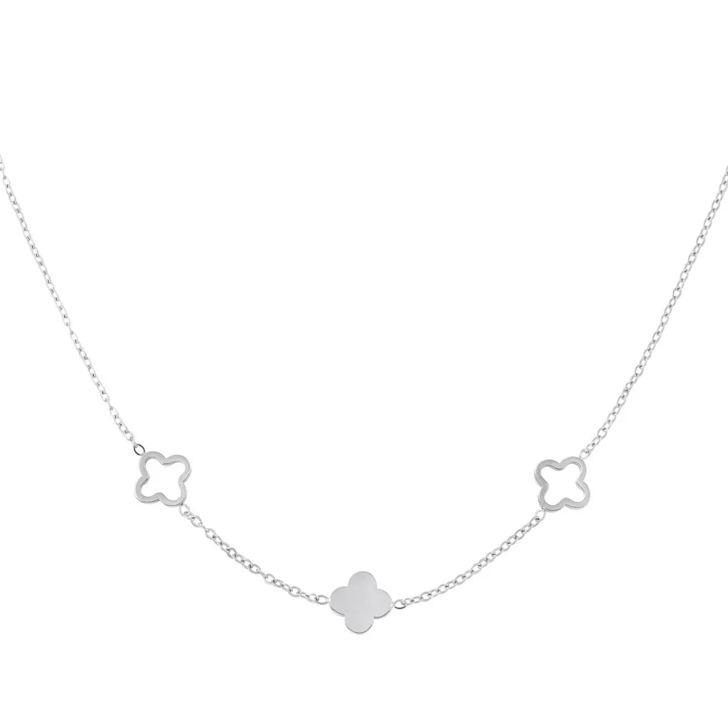 Clover necklace - zilver