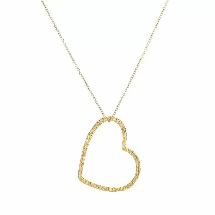 Falling heart necklace - gold