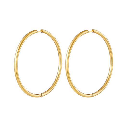 You rock hoops - big - gold