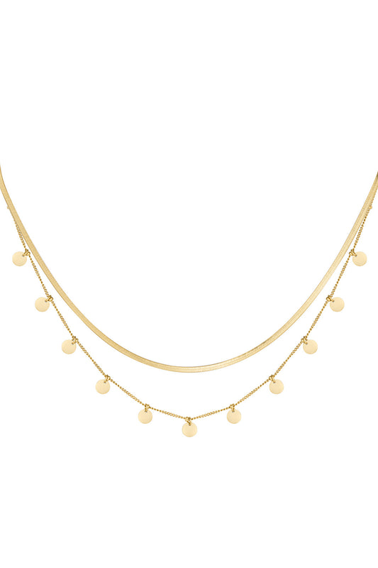 Double coin necklace - gold