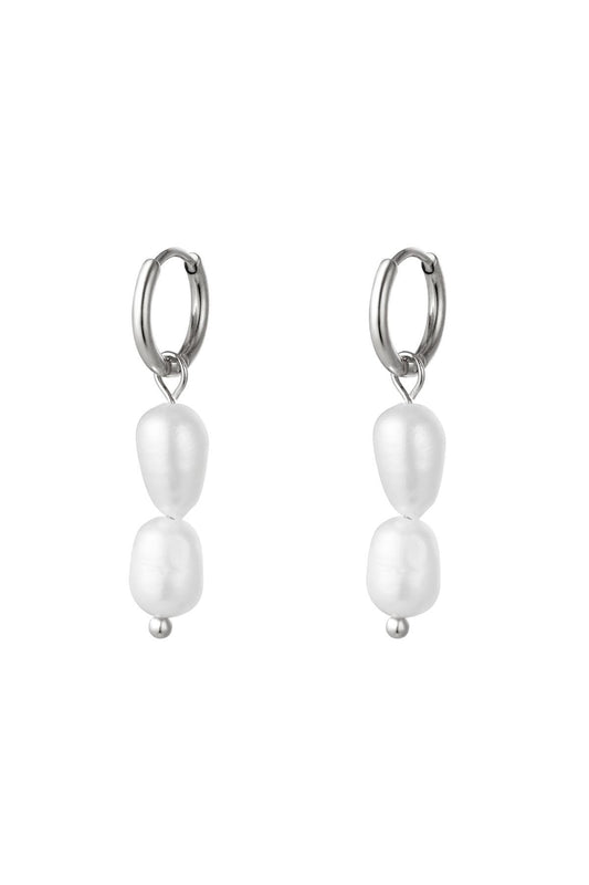 Pearl earrings - silver