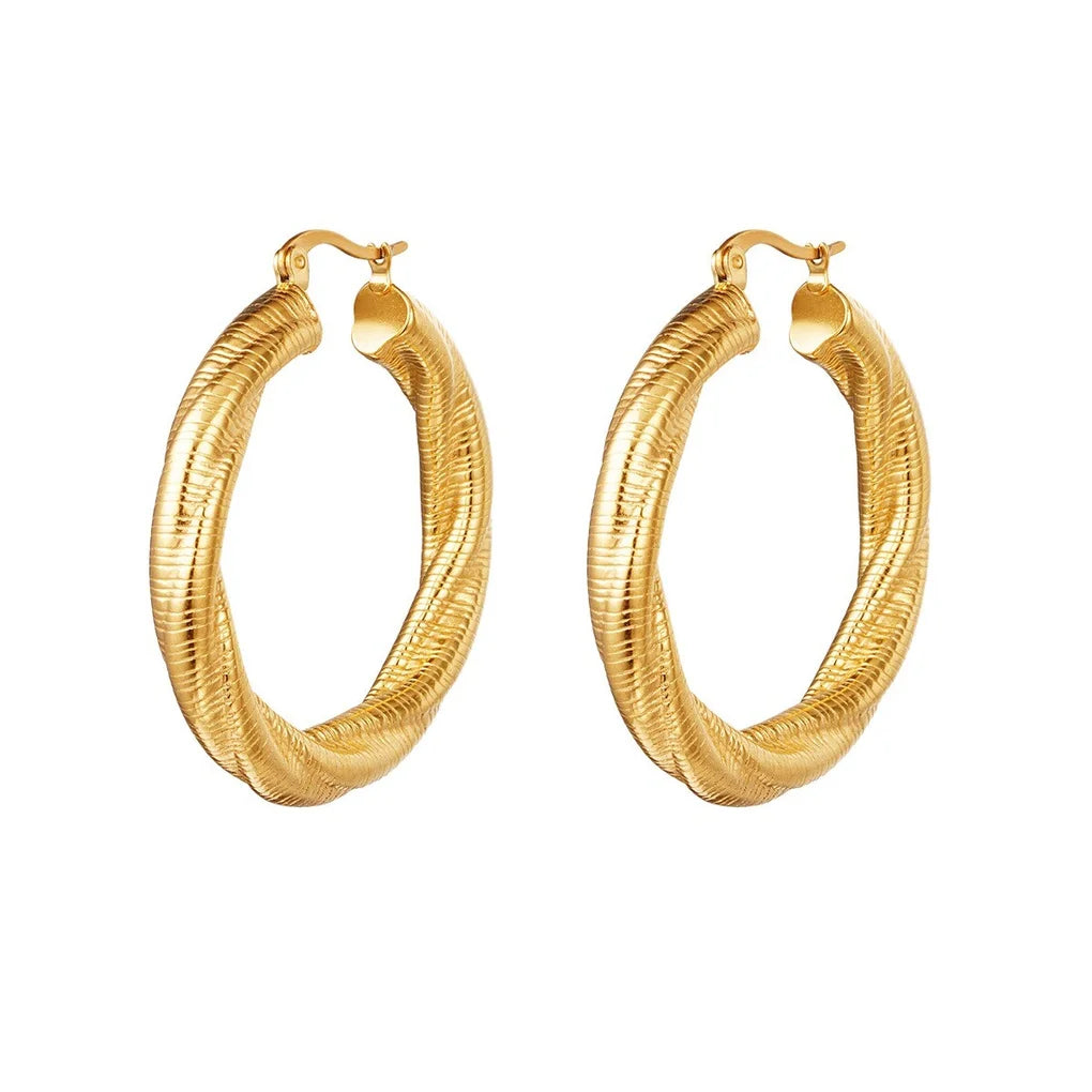 Jet earrings - big - gold