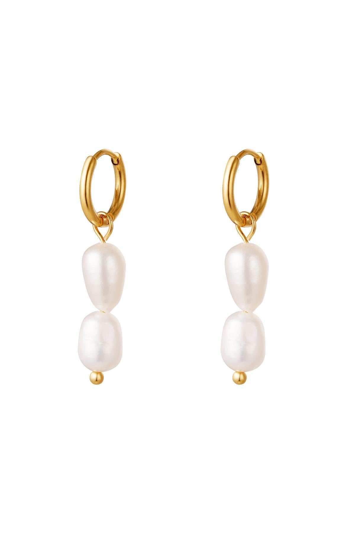 pearl earrings - gold