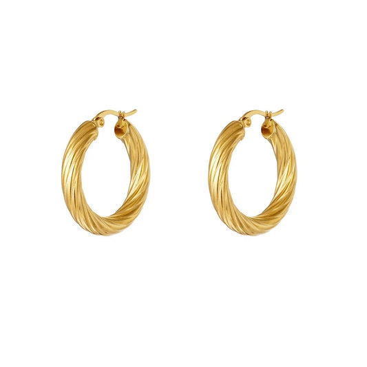 Jet earrings - medium - gold